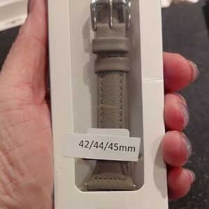 Gray Leather Smartwatch Band